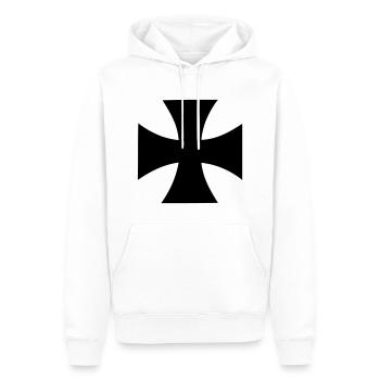 Kreuz - Männer Premium Bio Hoodie - Weiß - Vorne - Nico (187cm)