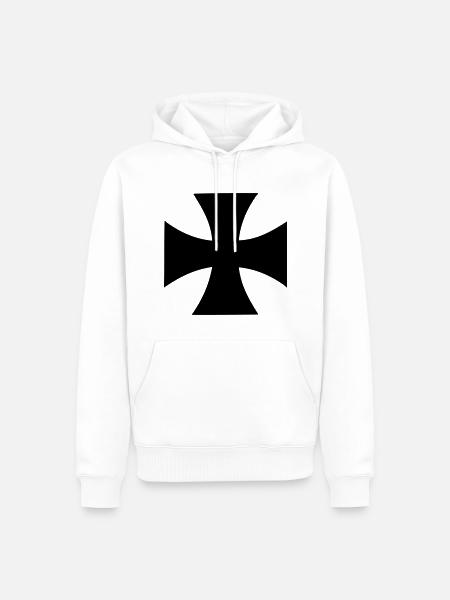 Kreuz - Männer Premium Bio Hoodie - Weiß