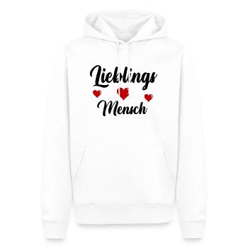 Lieblings Mensch - Männer Premium Bio Hoodie - Weiß - Vorne - Nico (187cm)