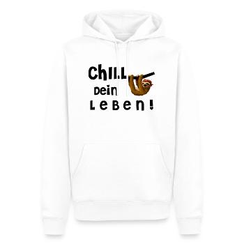 Chill Dein Leben - Männer Premium Bio Hoodie - Weiß - Vorne - Nico (187cm)