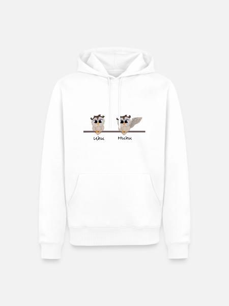 Uhu und huhu - Männer Premium Bio Hoodie - Weiß