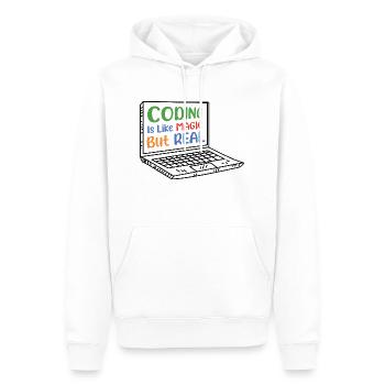 Coding Is Like Magic Coder Programmer Computer Gee - Männer Premium Bio Hoodie - Weiß - Vorne - Nico (187cm)