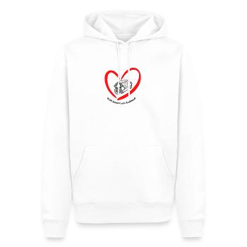 Kraft kommt von Krafstoff - Männer Premium Bio Hoodie - Weiß - Vorne - Nico (187cm)