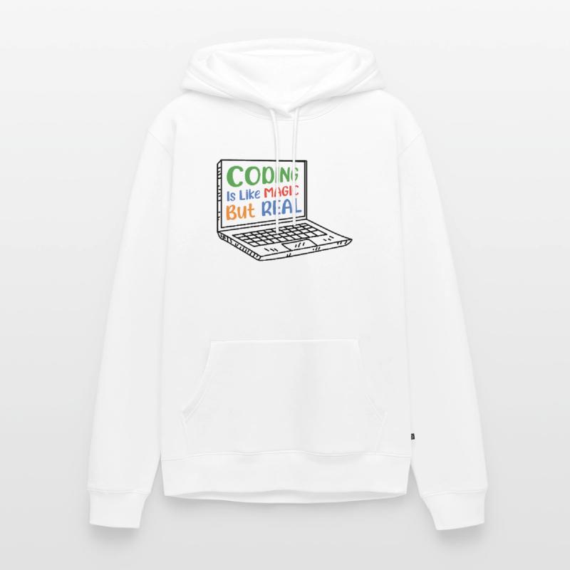 Coding Is Like Magic Coder Programmer Computer Gee Männer Premium Bio Hoodie