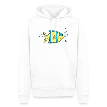 Fisch Buntbarsch Wasser Meer Graffiti Zeichnung - Männer Premium Bio Hoodie - Weiß - Vorne - Nico (187cm)