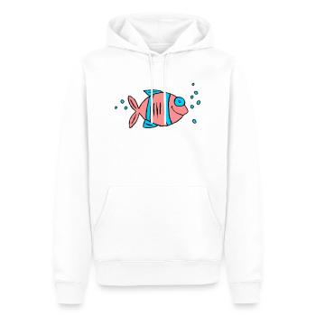 Fisch Buntbarsch Wasser Meer Graffiti Zeichnung - Männer Premium Bio Hoodie - Weiß - Vorne - Nico (187cm)