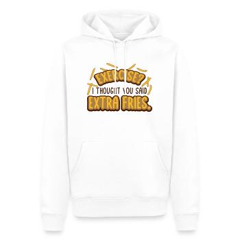 Exercise Extra Fries Zitat - Männer Premium Bio Hoodie - Weiß - Vorne - Nico (187cm)