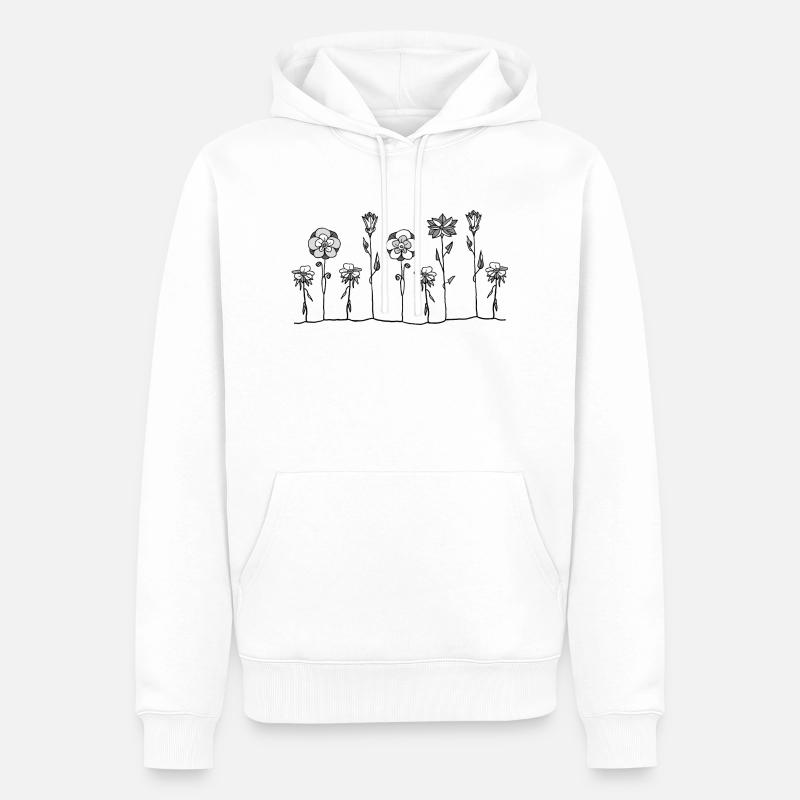 Fleur - Sweat à capuche Premium bio Homme - blanc