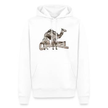 Chameau - Sweat à capuche Premium bio Homme - blanc - Devant - Nico (187cm)
