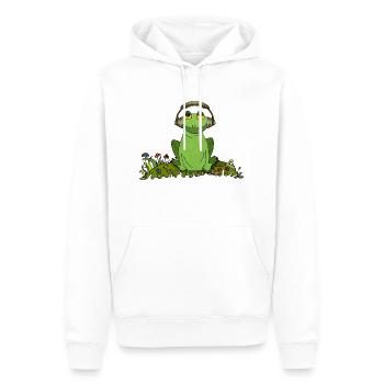 Grenouille - Sweat à capuche Premium bio Homme - blanc - Devant - Nico (187cm)