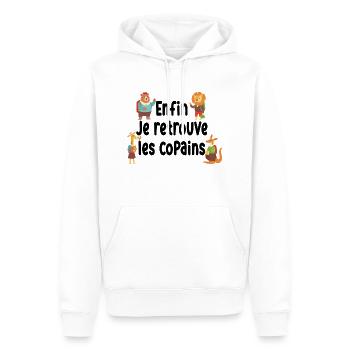 Bonne rentrée scolaire / Retour à l'école - Sweat à capuche Premium bio Homme - blanc - Devant - Nico (187cm)