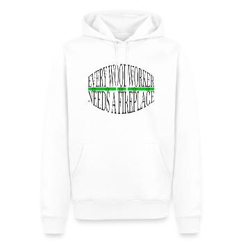 woodworking forest work blogger - Männer Premium Bio Hoodie - Weiß - Vorne - Nico (187cm)