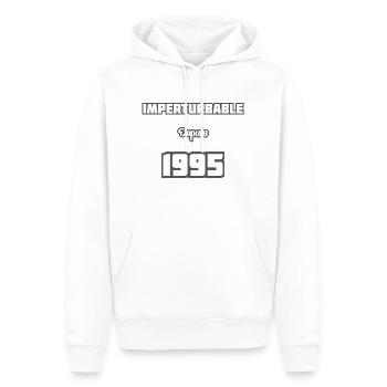 Année de naissance / birth year - 1995 - Sweat à capuche Premium bio Homme - blanc - Devant - Nico (187cm)