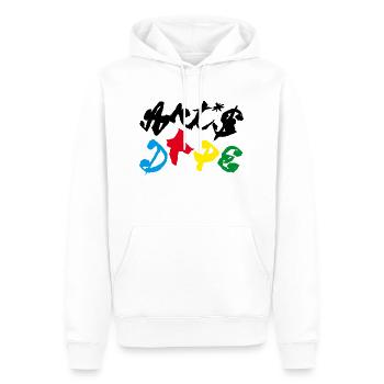 I LOVE ARTS - Men’s Premium Organic Hoodie - white - Front - Nico (187cm)