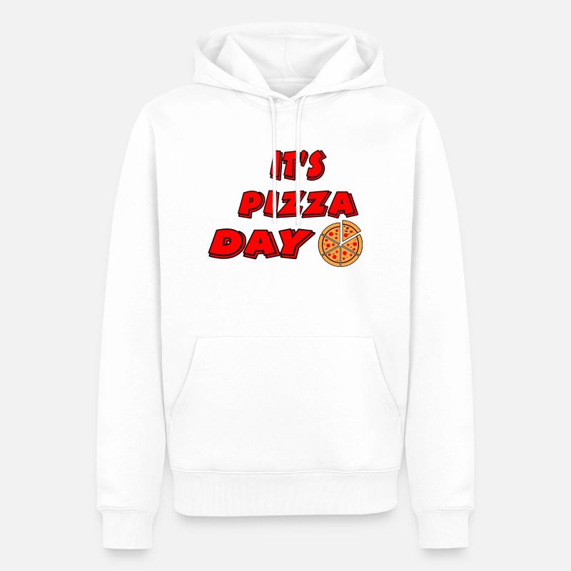 Pizza - Sweat à capuche Premium bio Homme - blanc