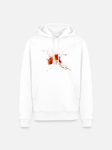 Blut / Blood - Männer Premium Bio Hoodie - Weiß