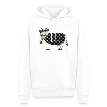 Cow - Men’s Premium Organic Hoodie - white - Front - Nico (187cm)