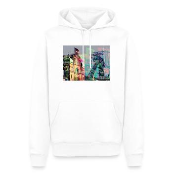 Patrimoine industriel dans la région de la Ruhr, houillère, exploitation minière - Sweat à capuche Premium bio Homme - blanc - Devant - Nico (187cm)