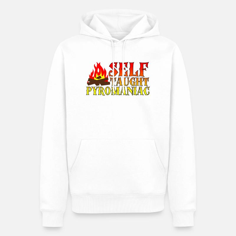 Pyromane autodidacte 6 - Sweat à capuche Premium bio Homme - blanc