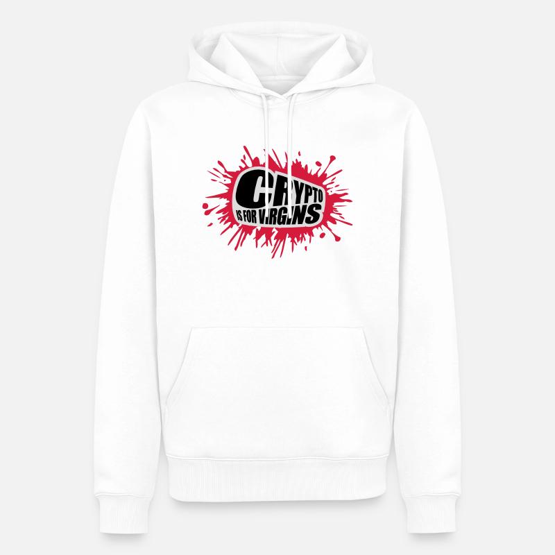 crypto is for virgins - Men’s Premium Organic Hoodie - white
