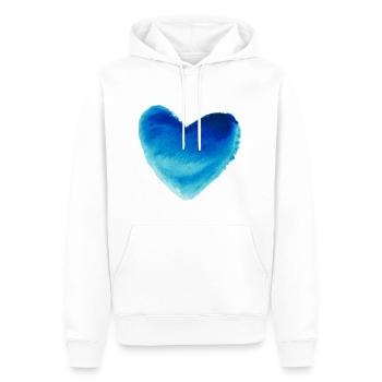 Cœur, symbole du cœur, signe du cœur, cœurs, cœurs - Sweat à capuche Premium bio Homme - blanc - Devant - Nico (187cm)