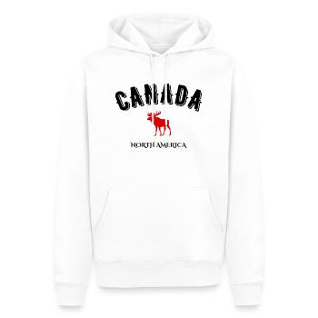 Canada north america - Sweat à capuche Premium bio Homme - blanc - Devant - Nico (187cm)