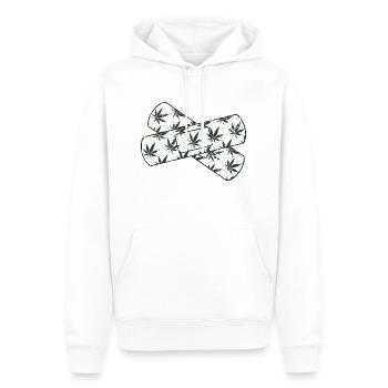 Hanf - Männer Premium Bio Hoodie - Weiß - Vorne - Nico (187cm)