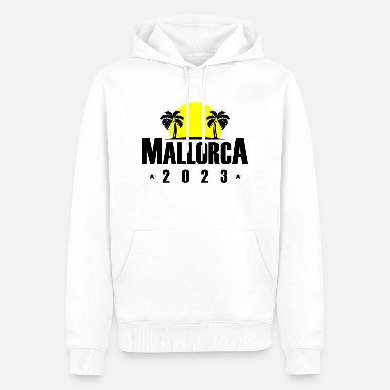 Majorque 2023 - Sweat à capuche Premium bio Homme - blanc