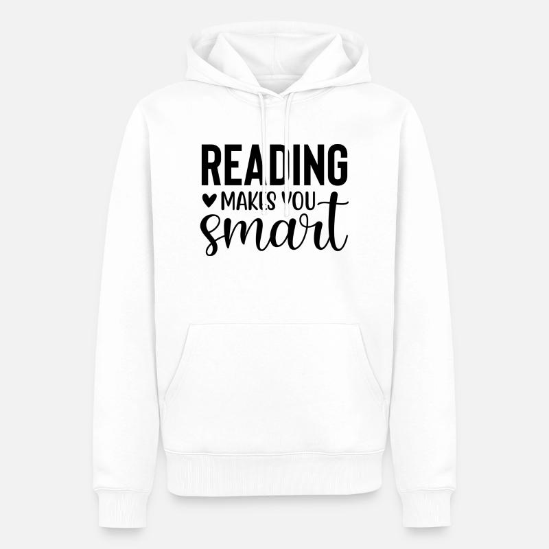 La lecture vous rend intelligent - Sweat à capuche Premium bio Homme - blanc