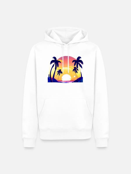 Summer Palm Holiday Tree Sun Palm Gift - Men’s Premium Organic Hoodie - white