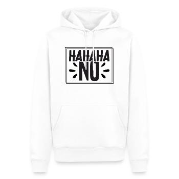 Hahahaha No - Männer Premium Bio Hoodie - Weiß - Vorne - Nico (187cm)