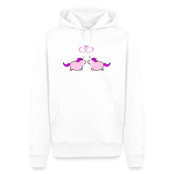 fat unicorns love - Männer Premium Bio Hoodie - Weiß - Vorne - Nico (187cm)