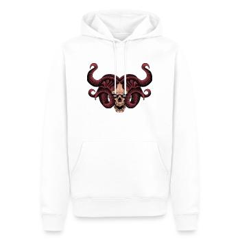 Crane Méduse - Sweat à capuche Premium bio Homme - blanc - Devant - Nico (187cm)