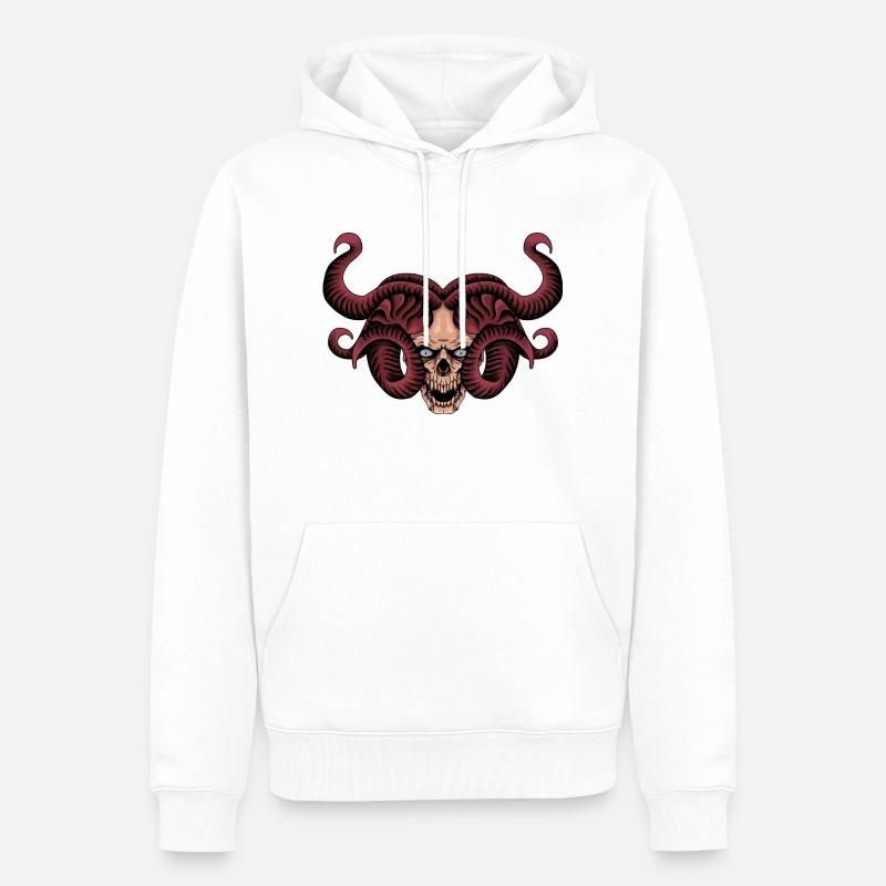 Crane Méduse - Sweat à capuche Premium bio Homme - blanc