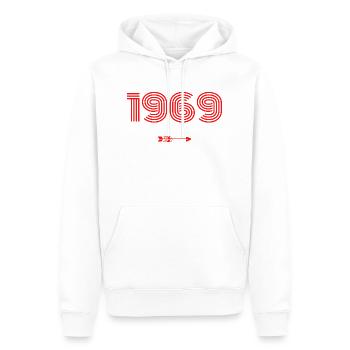 Jahrgang 1969 - Männer Premium Bio Hoodie - Weiß - Vorne - Nico (187cm)