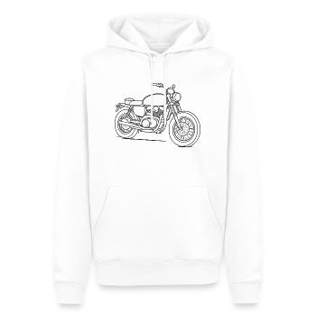 Motorrad - Männer Premium Bio Hoodie - Weiß - Vorne - Nico (187cm)