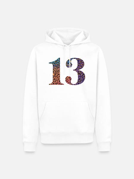 13th Birthday Leopard - Men’s Premium Organic Hoodie - white