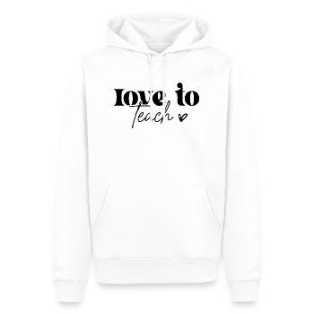 love to teach - Men’s Premium Organic Hoodie - white - Front - Nico (187cm)