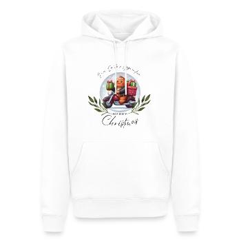 Gingerbread Santa's Apprentice Merry Christmas - Men’s Premium Organic Hoodie - white - Front - Nico (187cm)