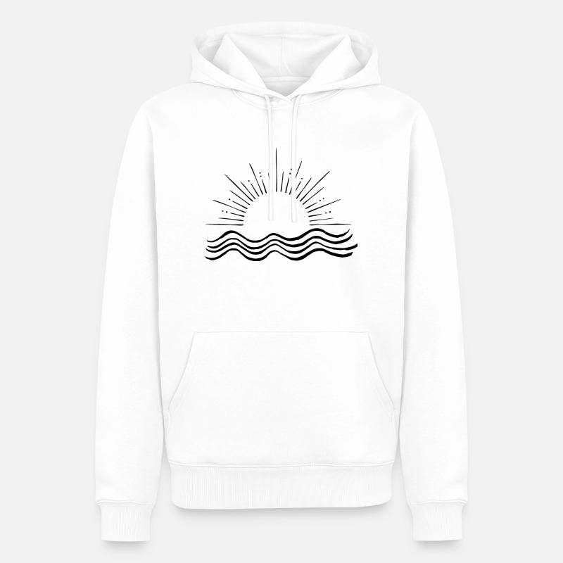 Sonne mit Meer - Männer Premium Bio Hoodie - Weiß