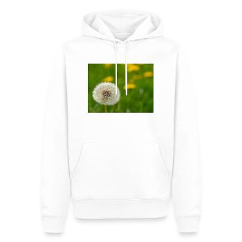 Dandelion - Men’s Premium Organic Hoodie - white - Front - Nico (187cm)