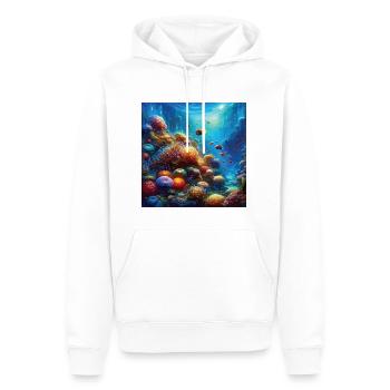 Récif corallien vivant Aquarium Art sous-marin - Sweat à capuche Premium bio Homme - blanc - Devant - Nico (187cm)