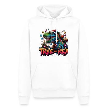 Arbre Rex décoré Dino Rocks Noël - Sweat à capuche Premium bio Homme - blanc - Devant - Nico (187cm)