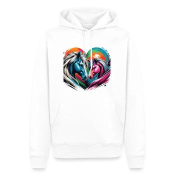 Pferdeliebe verliebte Pferde Herz Graffiti Style - Männer Premium Bio Hoodie - Weiß - Vorne - Nico (187cm)