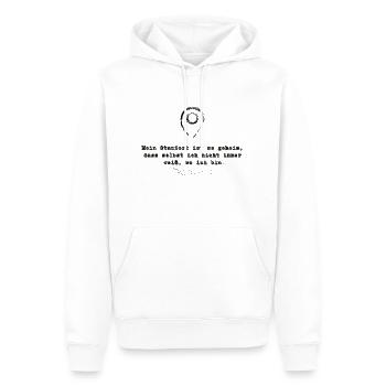 Humorvolles Motiv Mein Standort - Männer Premium Bio Hoodie - Weiß - Vorne - Nico (187cm)