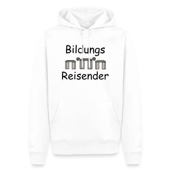 Voyageur éducatif - Sweat à capuche Premium bio Homme - blanc - Devant - Nico (187cm)