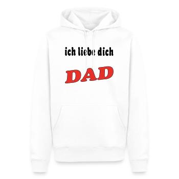 Ich liebe dich DAD - Sweat à capuche Premium bio Homme - blanc - Devant - Nico (187cm)