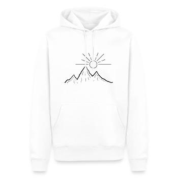 BergSonne - Männer Premium Bio Hoodie - Weiß - Vorne - Nico (187cm)