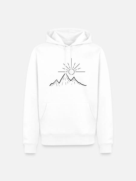 BergSonne - Männer Premium Bio Hoodie - Weiß