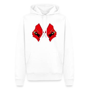 Deux drapeaux de Glaris, Suisse - Sweat à capuche Premium bio Homme - blanc - Devant - Nico (187cm)